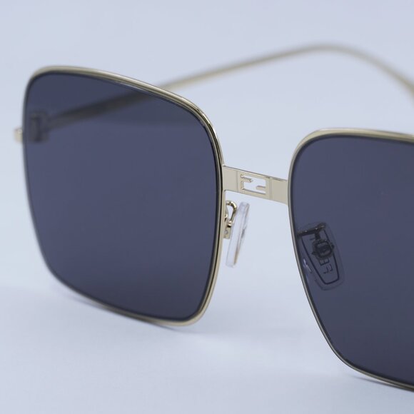 Fendi FE40123U 30A Sunglasses Gold Square Frame, Smoke Lenses main image 9